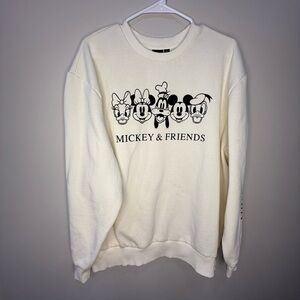 Disney Pullover Sweater Cream Mickey And Friends  XL